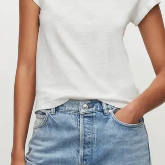 All Saints AnnaCream Fitted Cap Sleeve Tee NWT - Picture 1 of 10